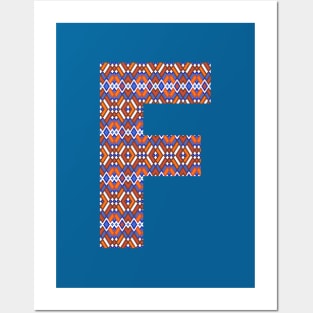 Monogram Letter F- geometric pattern Posters and Art